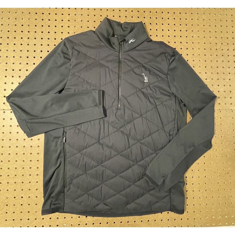 NEW Kjus Mens Jacket Medium/50 Black Old Waverley Golf Release Half Zip Logo - Picture 2 of 11
